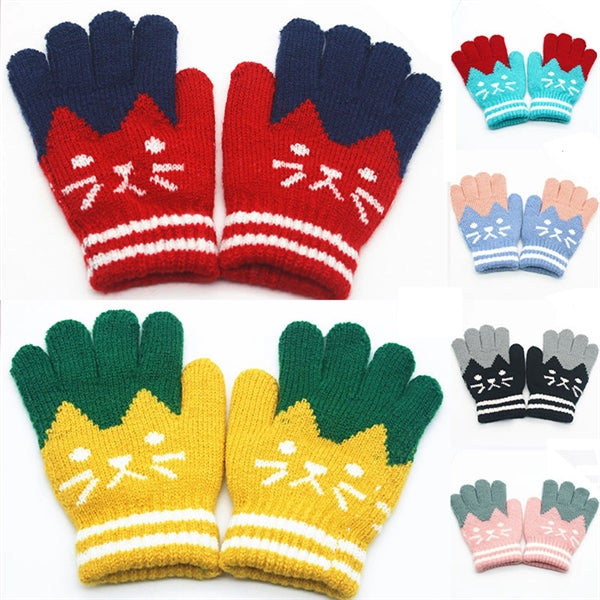 Kids Cartoon Warm Mittens