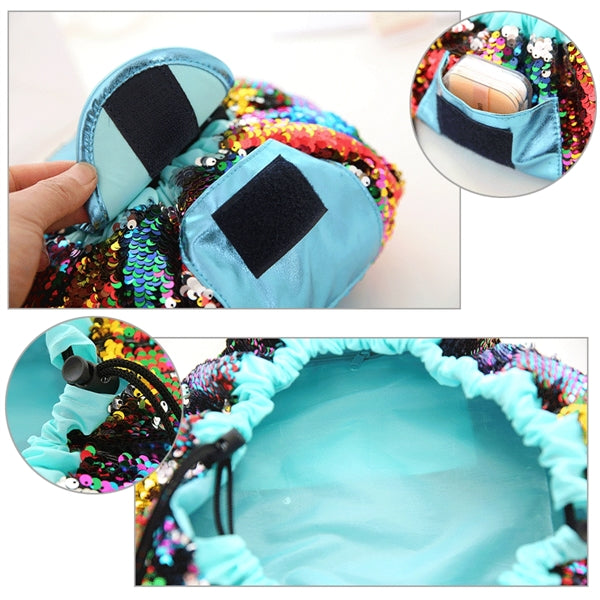 Flip Sequin Drawstring Makeup Bag