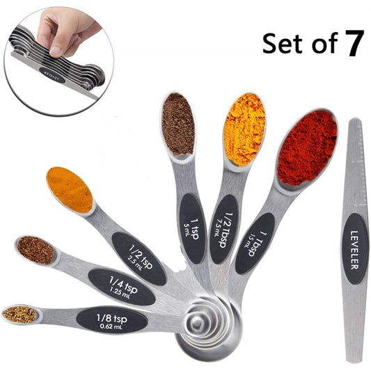 7pcs Dual Sided Magnetic Measuring Spoons Sets