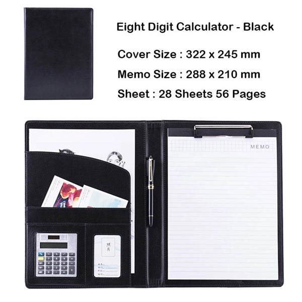 A4 PU Leather File Folder With Calculator