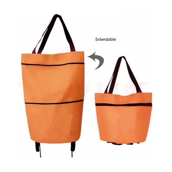 Folding Tote Shopping Bag With Wheels
