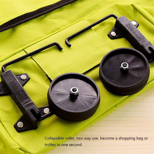 Folding Tote Shopping Bag With Wheels
