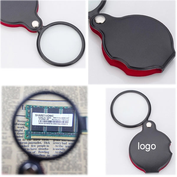 8X Portable Leather Folding Magnifier