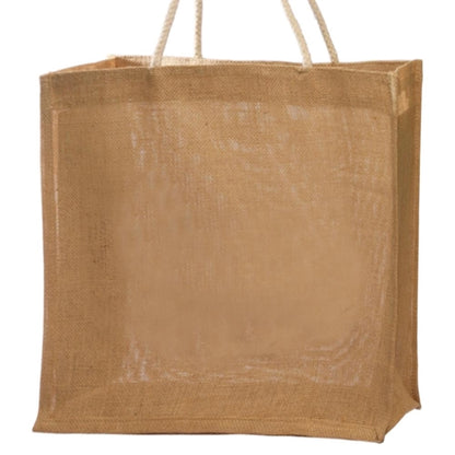 Recyclable Natural Shopping Jute Bag W/ Rope Handle