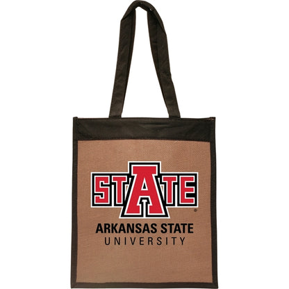 Convention Laminated Jute Tote Bag w/ Black Panels