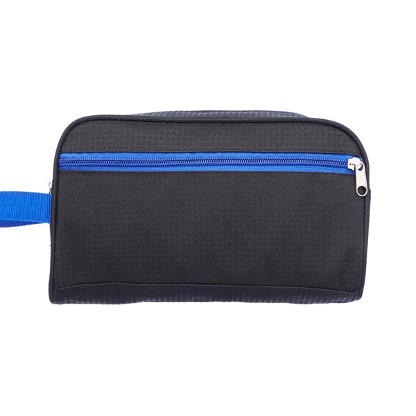Two-Tone Travel Toiletry Bag with Colored Handle & Zipper