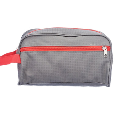Two-Tone Travel Toiletry Bag with Colored Handle & Zipper