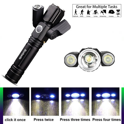 3 Headed USB Charging Tactical Flashlight
