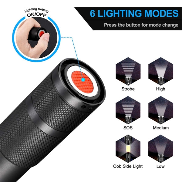 LED Tactical COB Flashlight