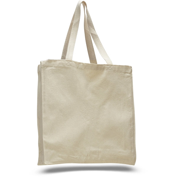 12 oz.Classic Book Tote Bags w/ Gusset Canvas (14"X15"X4")