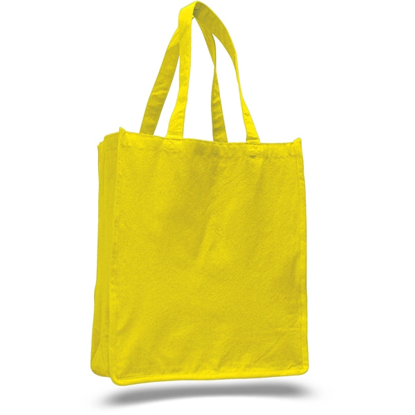 Large Cotton Canvas Book Tote Bag w/ Reinforced Sides