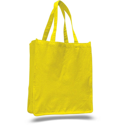 Large Cotton Canvas Book Tote Bag w/ Reinforced Sides
