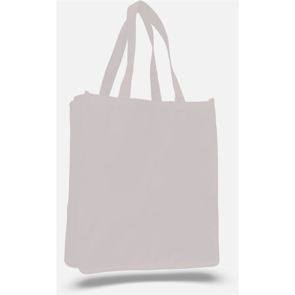 Large Cotton Canvas Book Tote Bag w/ Reinforced Sides