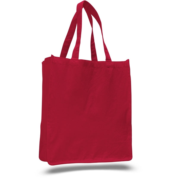 Large Cotton Canvas Book Tote Bag w/ Reinforced Sides