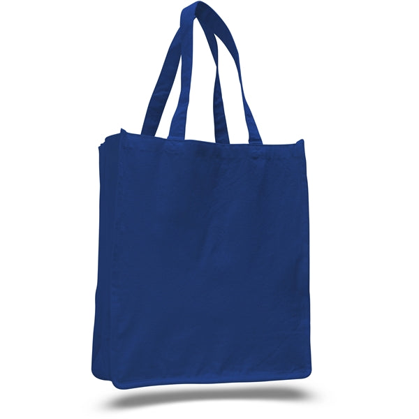 Large Cotton Canvas Book Tote Bag w/ Reinforced Sides