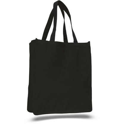 Large Cotton Canvas Book Tote Bag w/ Reinforced Sides