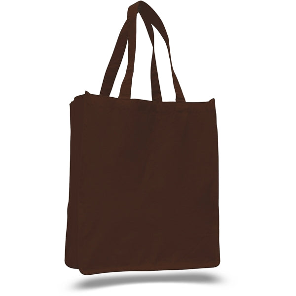 Large Cotton Canvas Book Tote Bag w/ Reinforced Sides
