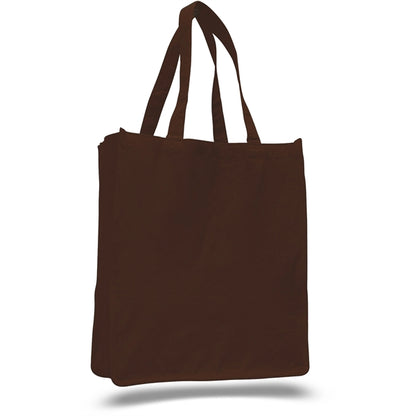 Large Cotton Canvas Book Tote Bag w/ Reinforced Sides