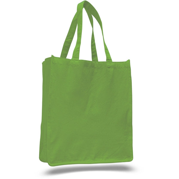 Large Cotton Canvas Book Tote Bag w/ Reinforced Sides