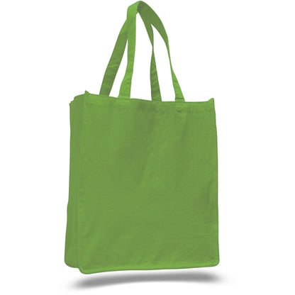 Large Cotton Canvas Book Tote Bag w/ Reinforced Sides