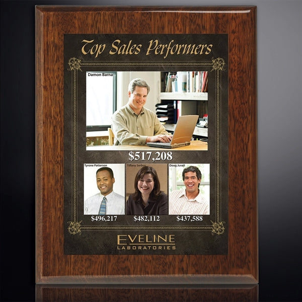 Aberdeen Walnut Plaque with Sublimated Plate