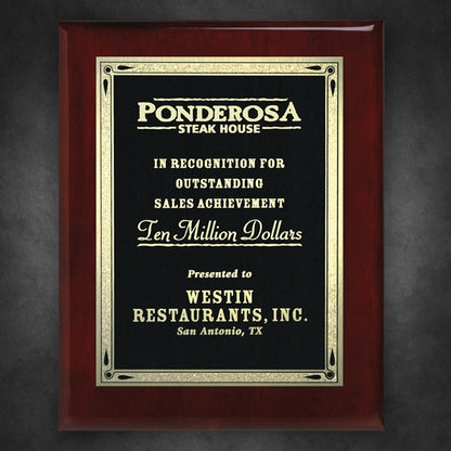Aberdeen Rosewood Plaque with Lasered Plate