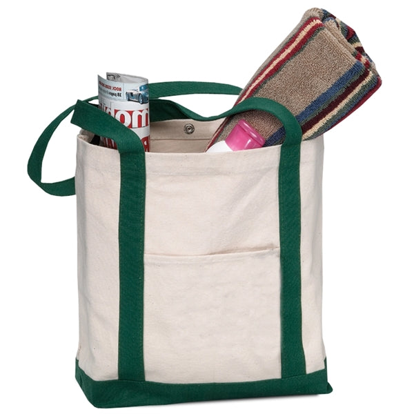 Boat Tote Bag w/ Contrasting Handles & Snap Closure 18 oz.
