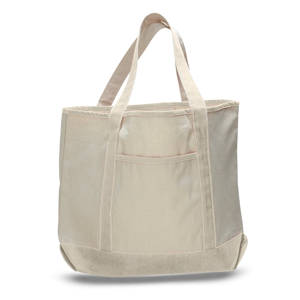 Large Custom Cotton Canvas Tote Bags w/ Interior Pocket 12oz