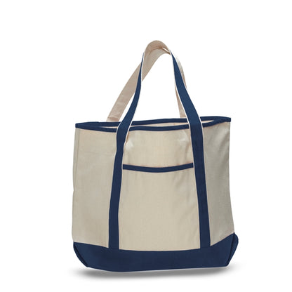 Large Custom Cotton Canvas Tote Bags w/ Interior Pocket 12oz