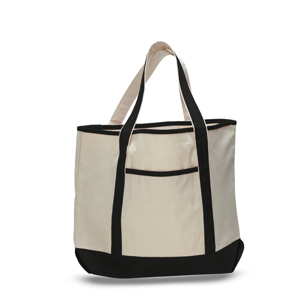 Large Custom Cotton Canvas Tote Bags w/ Interior Pocket 12oz