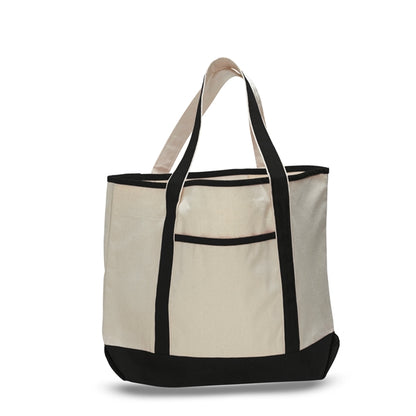 Large Custom Cotton Canvas Tote Bags w/ Interior Pocket 12oz