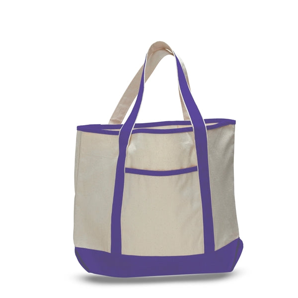 Large Custom Cotton Canvas Tote Bags w/ Interior Pocket 12oz