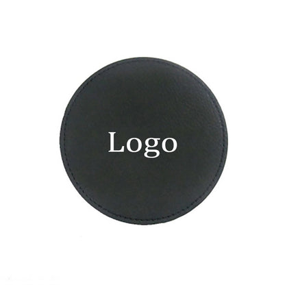 4 Pieces Round Leatherette Coaster Set