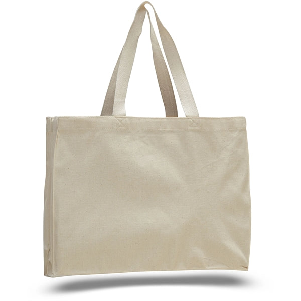 12 oz. Cotton Canvas Gusset Tote Bag (15"x12"X4")