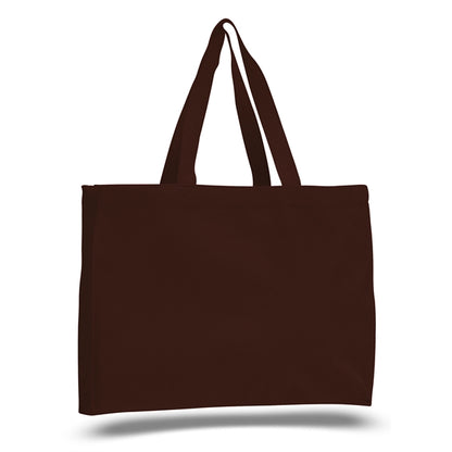 12 oz. Cotton Canvas Gusset Tote Bag (15"x12"X4")
