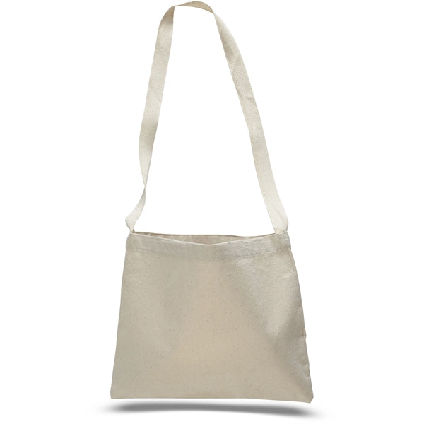 Messenger Cotton Canvas Tote w/ Shoulder Strap 14"W X 12"H