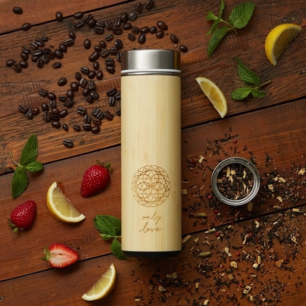 15oz Stainless Steel Bamboo Insulated Bottle