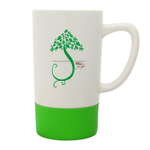 18 oz. Silicone Base Ceramic Dishwasher-Safe Mug with Handle