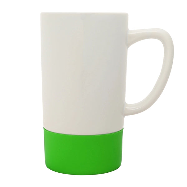 18 oz. Silicone Base Ceramic Dishwasher-Safe Mug with Handle