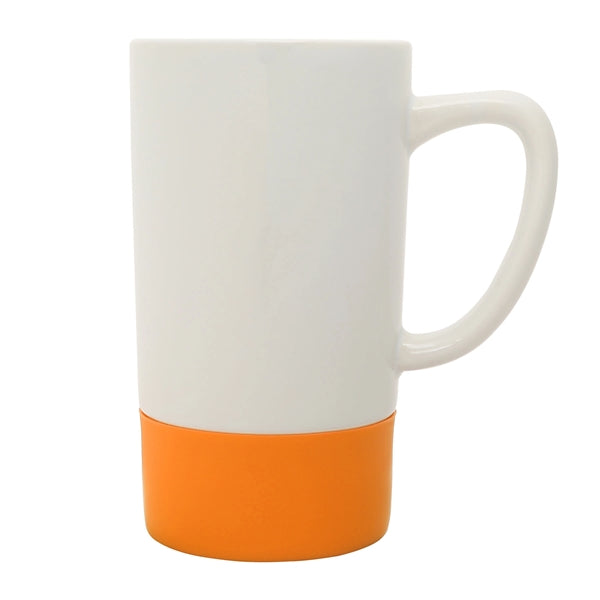 18 oz. Silicone Base Ceramic Dishwasher-Safe Mug with Handle