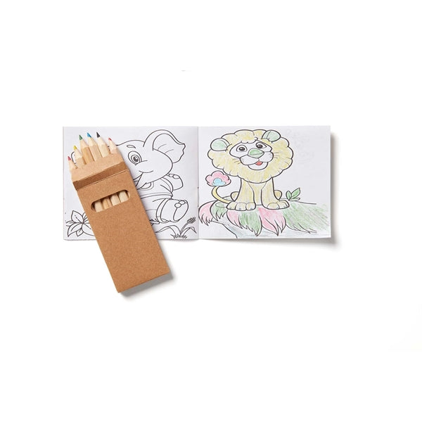 Zoo Kids Coloring Book & 6-Color Pencil Set To-Go