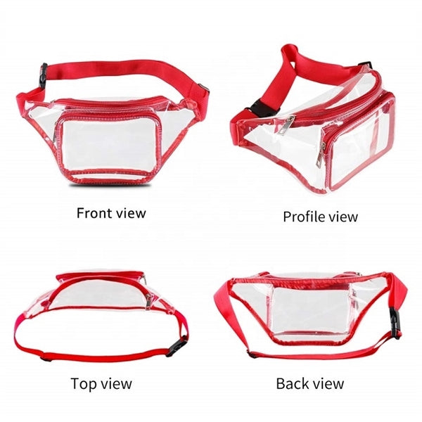 Rock'it 3-Day Clear Fanny Pack w/ Three Zipper Pockets