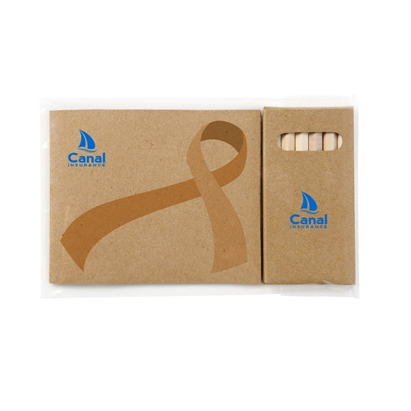 Awareness Ribbon Adult Coloring Book & 6-Color Pencil Set