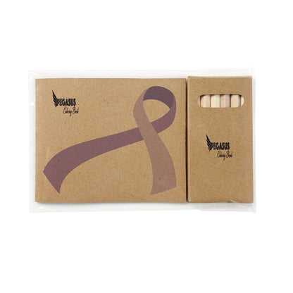Awareness Ribbon Adult Coloring Book & 6-Color Pencil Set