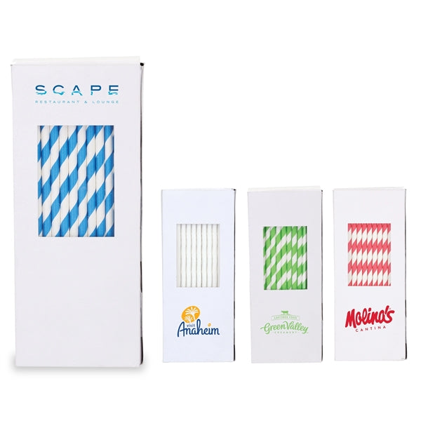 100-PC Paper Straws with Box