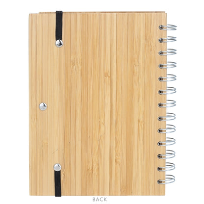 Bamboo Wire-Bound Notepad With Pen