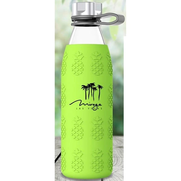 Beleza 20oz. Glass Bottle With Pineapple Silicone Sleeve