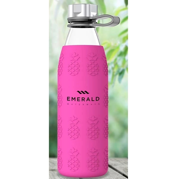 Beleza 20oz. Glass Bottle With Pineapple Silicone Sleeve