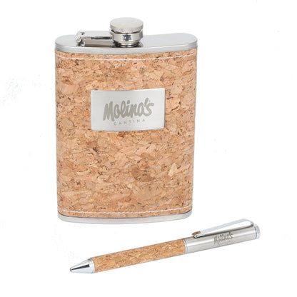 Cork Flask & Pen Gift Set