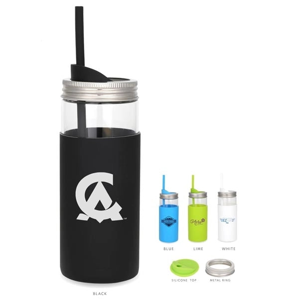 Galapagor 20oz. Glass Tumbler With Silicone